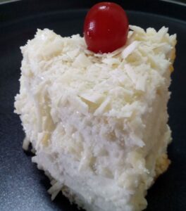 white forest cake slice